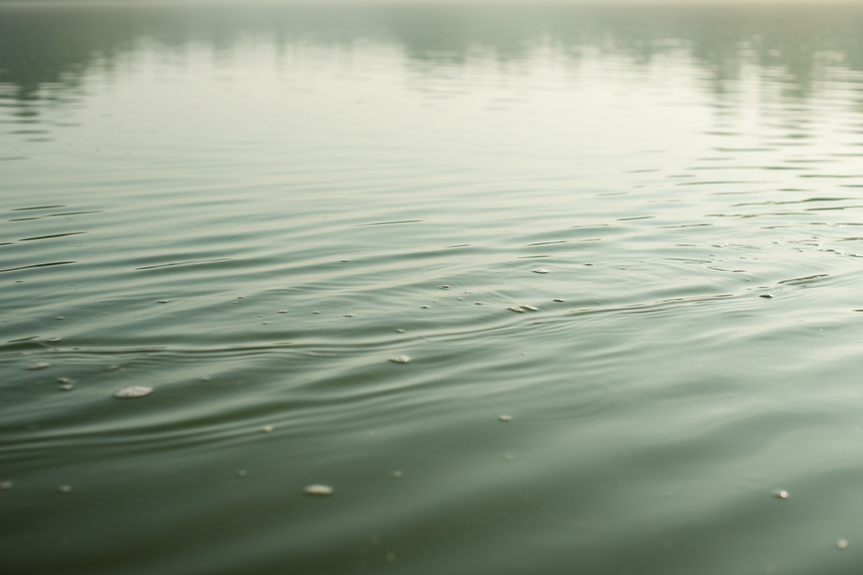 Make it smaller waves and greenish lake water